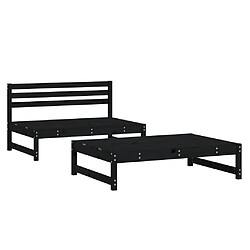 vidaXL Salon de jardin 2 pcs noir bois massif de pin