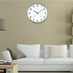 Avis minimaliste non-coutil quartz horloge murale thermomètre hygromètre argent