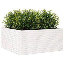 Avis vidaXL Jardinière blanc 100x100x46 cm bois de pin massif