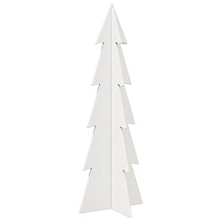 vidaXL Arbre de Noël en bois pour décoration blanc 112 cm pin massif