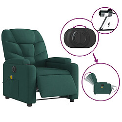 Acheter vidaXL Fauteuil de massage inclinable électrique Vert foncé Tissu