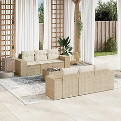 Maison Chic Salon de jardin avec coussins 7 pcs, Ensemble Tables et chaises de jardin, beige résine tressée -GKD318614