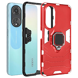 Avizar Coque pour Oppo A98 5G Anneau Support Ring Collection Rouge pas cher