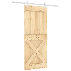 vidaXL Porte coulissante et kit de quincaillerie 85x210 cm pin massif