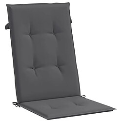 Acheter vidaXL Coussins de chaise de jardin à dossier haut lot de 4 anthracite