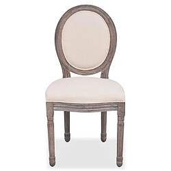 Avis Decoshop26 Lot de 2 chaises de salle à manger cuisine style classique en tissu crème CDS020434