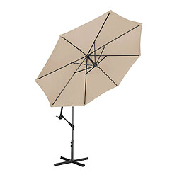 Avis Helloshop26 Parasol déporté rond diamètre 300 cm inclinable parasol excentré parasol de jardin crème 14_0007591