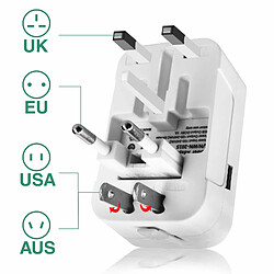 Avis Avizar Adaptateur Prise Australie, Europe, États-Unis et Royaume-Uni Compact Blanc