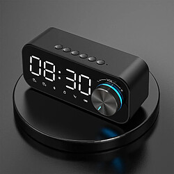 Universal Haut-parleur sans fil Bluetooth Basses portables Haut-parleur de bureau Haut-parleur d'horloge Boîte à musique extérieure HiFi TF FM Radio avec lumière LED | Haut-parleur portable (noir)