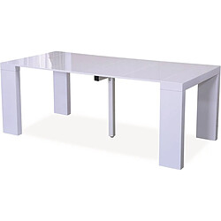 Habitat Et Jardin Table repas extensible Dina - 200/40 x 94 x 75 cm - Blanc laqué