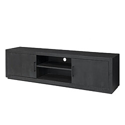 Moloo ANDUZ-Meuble TV 2 portes L180cm en Manguier massif noir