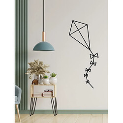 EPIKASA Décoration en Métal Cerf-volant, Noir, Métal, 43x1,5x100 cm pas cher