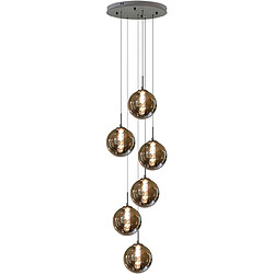 Acheter NETTLIFE Suspension G9 verre gris Diam.31cm 6 ampoules couleur cuisine salon lampe chambre lampe couloir