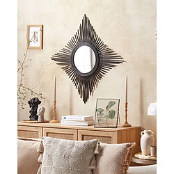 Beliani Miroir MAJENE 60 cm 60 cm Rotin Noir