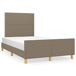 vidaXL Cadre de lit sans matelas taupe 120x200 cm tissu