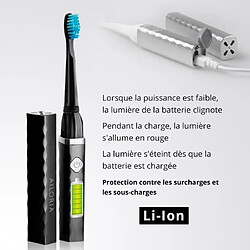 AILORIA FLASH TRAVEL FT-271B 50345222 - Brosse a dents de voyage a technologie sonique USB - Noir et argent