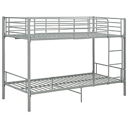 vidaXL Lit superposé sans matelas gris métal 90x200 cm