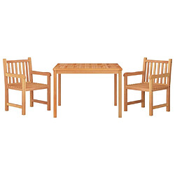 Avis Salle à dîner de jardin 3 pcs,Table et chaise à manger Bois de teck massif -MN87185