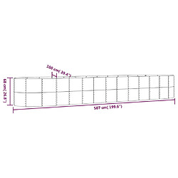 vidaXL Lit surélevé de jardin Acier enduit de poudre 507x100x68cm Vert pas cher