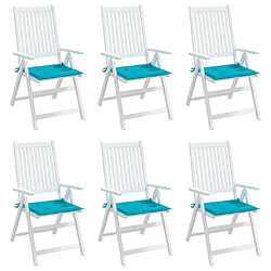 Avis vidaXL Coussins de chaise de jardin lot de 6 turquoise 40x40x3cm tissu