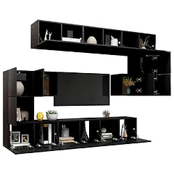 Avis Maison Chic Ensemble de meubles TV 10 pcs | Banc TV Moderne pour salon | Meuble de Rangement - Noir Aggloméré -MN25180