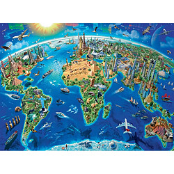 Ravensburger Puzzle 300 p xxl - carte des monuments du monde