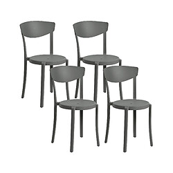 Beliani Lot de 4 chaises VIESTE Matière synthétique Gris foncé