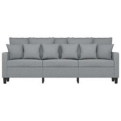 Avis Maison Chic Canapé à 3 places,Canapé droit,Sofa de Salon,Banquette Gris clair 180 cm Tissu -GKD536130