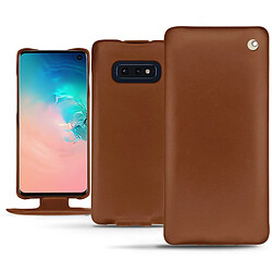 Housse cuir Samsung Galaxy S10E - Rabat vertical - Marron ( Nappa - Pantone #8B4720 ) - NOREVE