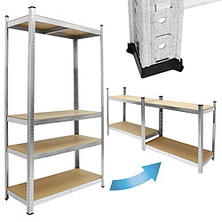 Ecd Germany 2x Étagère de rangement charge lourde rayonnage stockage 4 étages en MDF 320 kg