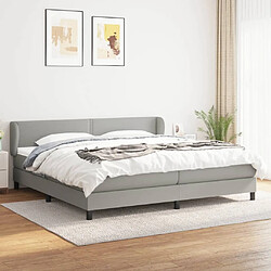 Maison Chic Lit Adulte - Lit simple Lit à sommier tapissier avec matelas moelleux - Meuble de Chambre - Gris clair 200x200cm Tissu -MN51601