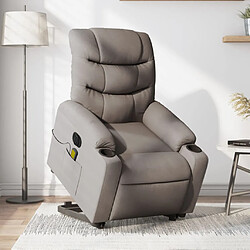 vidaXL Fauteuil inclinable de massage électrique Taupe Tissu