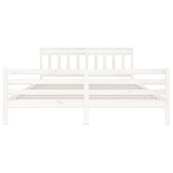 Acheter Maison Chic Lit adulte - Lit simple Cadre de lit,Structure du lit Contemporain Blanc Bois massif 200x200 cm -MN43753