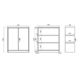 Acheter Armoire de classement COLOR AS 105 x 90 x 40 cm Métal noir hjh OFFICE