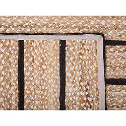 Beliani Tapis en jute et coton noir et beige 140 x 200 cm KARADONA pas cher