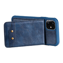 Acheter Wewoo Coque Pour iPhone 11 Vertical Flip Wallet Couverture arrière antichoc Etui de protection avec porte-cartes et fentes cartes et lanière et cadres photo Bleu