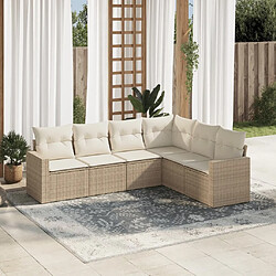 Maison Chic Salon de jardin avec coussins 6 pcs | Ensemble de Table et chaises | Mobilier d'Extérieur beige résine tressée -GKD29498