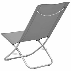 Maison Chic Lot de 2 Chaises de plage pliables | Chaises Relax d'extérieur Gris Tissu -GKD40001 pas cher