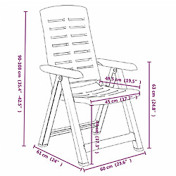 vidaXL Ensemble à manger de jardin 3 pcs Blanc Polypropylène pas cher