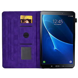 Etui en PU étanche à la poussière avec support et porte-cartes pour votre Samsung Galaxy Tab A 10.1 (2016) T580 - violet