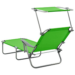 Acheter Maison Chic Chaise longue avec auvent | Bain de soleil Relax | Transat acier vert -GKD62250