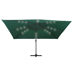 Acheter Helloshop26 Parasol déporté avec lumières led aluminium 400 x 300 cm vert 02_0008453