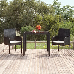 Maison Chic Lot de 2 Chaises de jardin,Fauteuil d'extérieur avec coussins Résine tressée Noir -MN17320