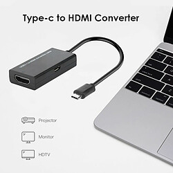 Adaptateur Usb Type C Vers Hdmi Usb 3.1 Câble Convertisseur Usb C Mâle Vers Hdmi Femelle Pour Tablette De Téléphone Android Mhl Noir