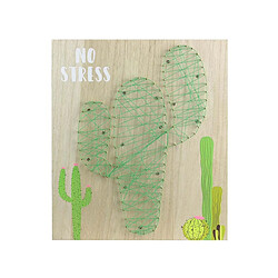 The Home Deco Factory Cactus lumineux sur chassis en bois no stress 35 cm.