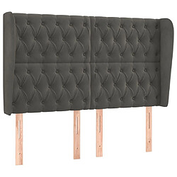 Maison Chic Tête de lit scandinave avec oreilles,meuble de chambre Gris foncé 147x23x118/128 cm Velours -MN52730