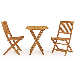 Maison Chic Mobilier à dîner de jardin pliable 3 pcs,Table et chaises d'extérieur Bois d'acacia solide -GKD496526