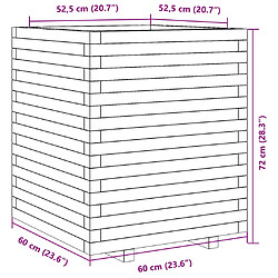 vidaXL Jardinière 60x60x72 cm bois de pin massif pas cher