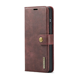 Etui en PU DG.MING absorption magnétique avec support, rouge vin pour votre OnePlus 9RT 5G