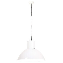 Avis vidaXL Lampe suspendue 25 W Blanc Rond 48 cm E27